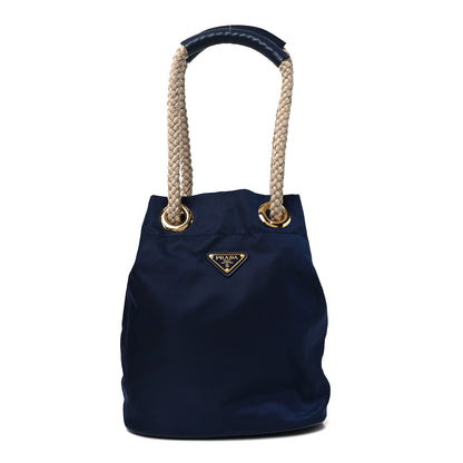 Prada Re-Nylon Triangle Mariner Small Bucket Bag Baltic Blue 1 of 9