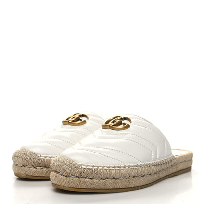 Gucci Nappa Matelasse GG Marmont Espadrille Slippers 36 Great White 3 of 8