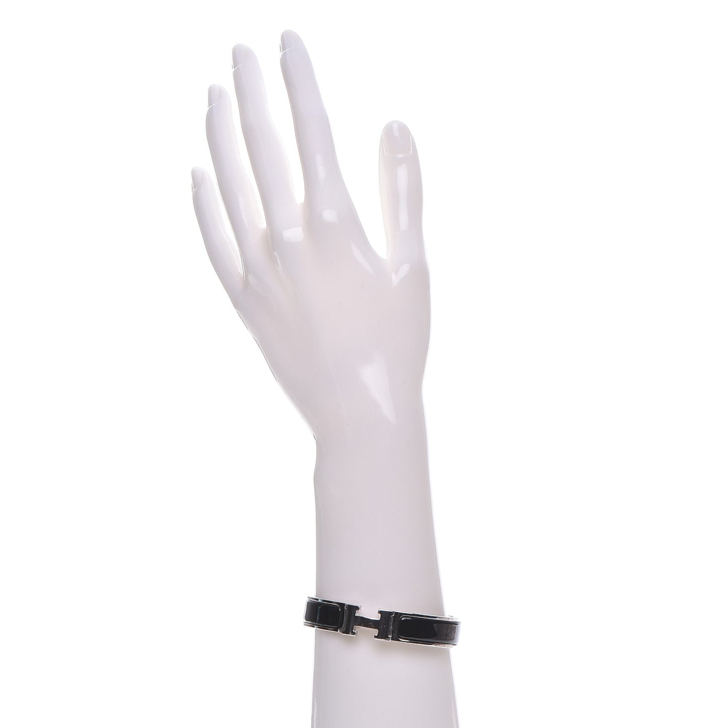 Enamel Narrow Clic Clac H Bracelet PM Black