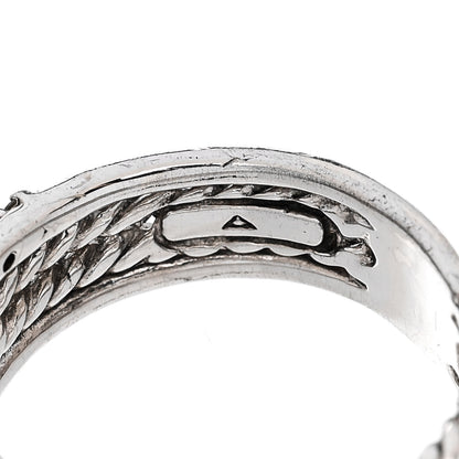 David Yurman Sterling Silver Diamond 6.8mm Crossover Cable Ring 53 6.5 5 of 5