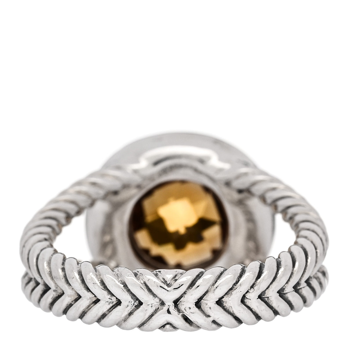 David Yurman Sterling Silver Diamond Citrine 8mm Petite Cerise Ring  52 6 4 of 5