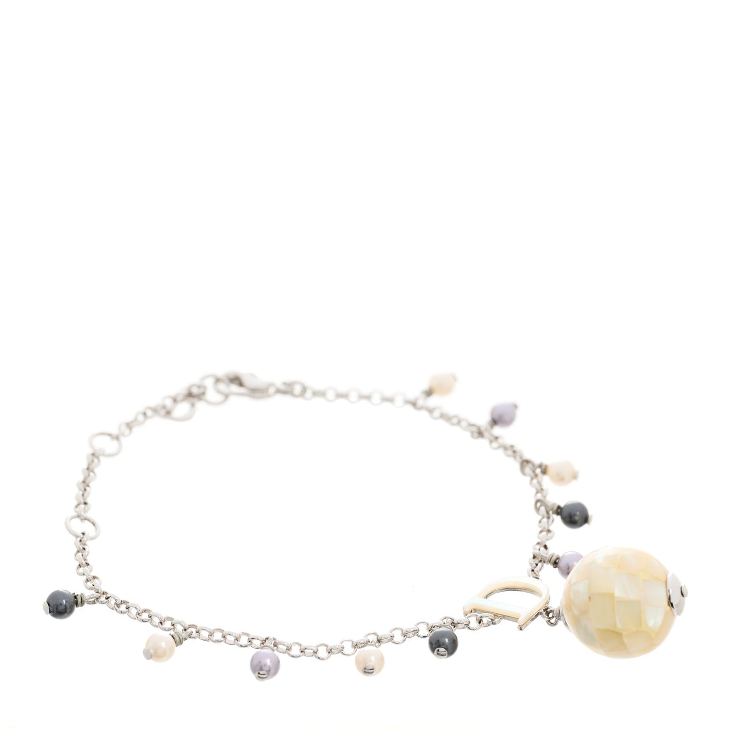 Pearl Resin Bracelet Gold Black White