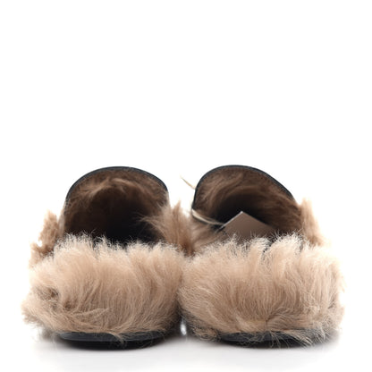 Gucci Patent Fur Womens Princetown Slippers 39 Black Natural 7 of 10
