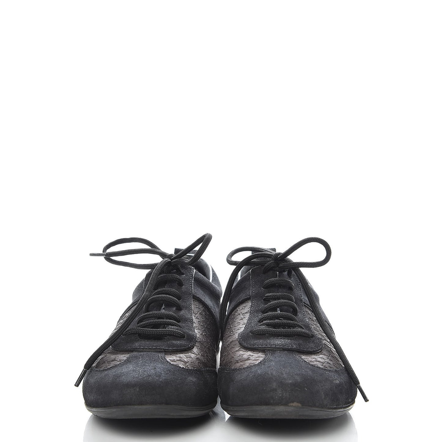 Suede Monogram Embossed Sneakers 38.5 Black