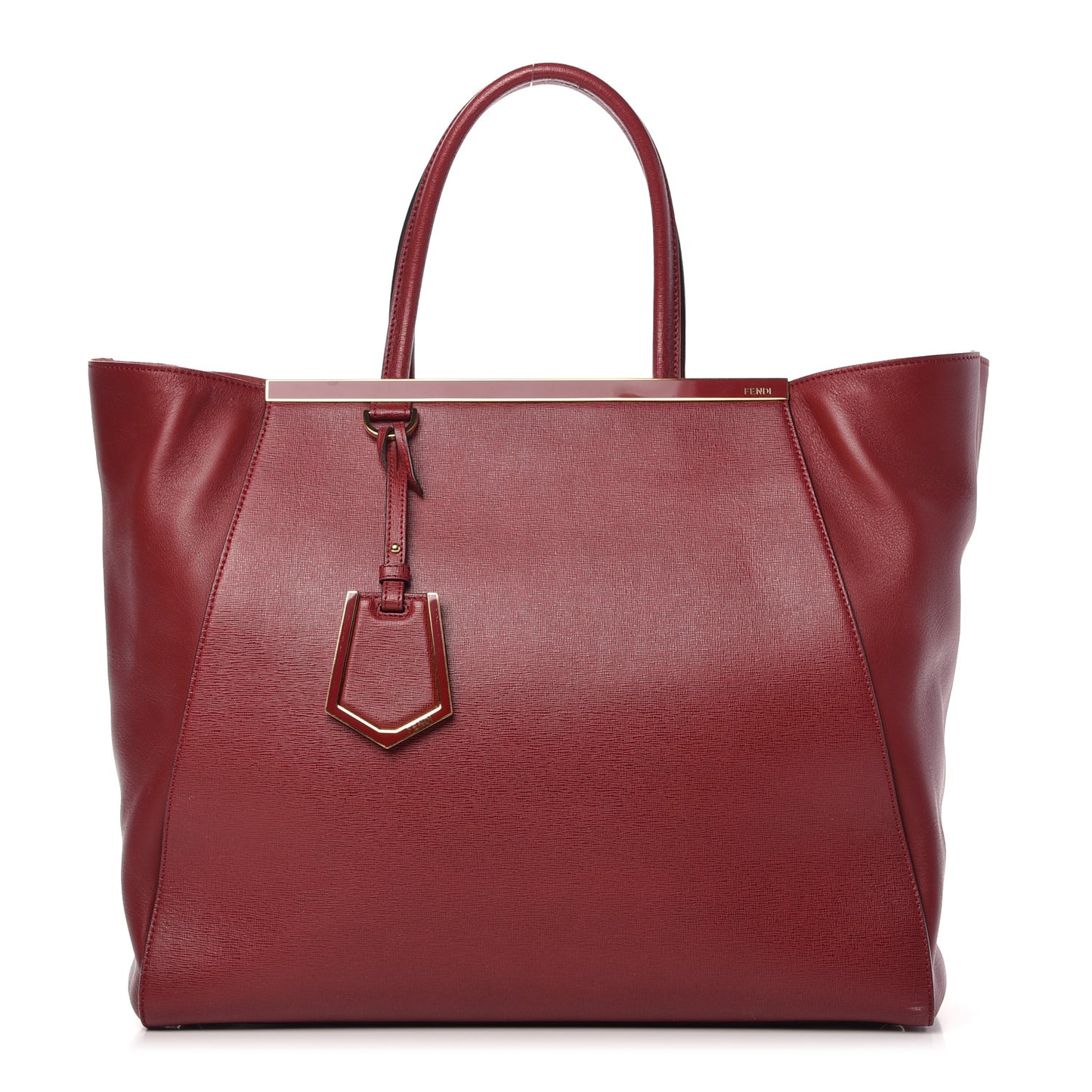 Vitello Elite Large 2Jours Tote Rosso Scuro Ciliegia