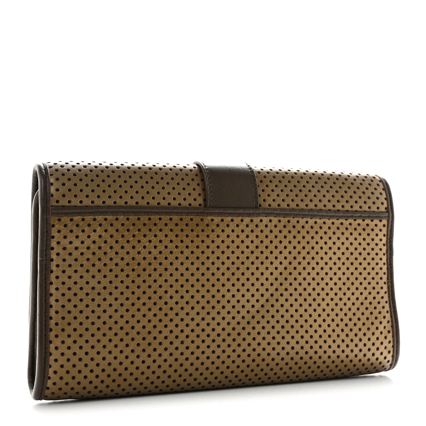 Perforated Calfskin Large ChYc Clutch Bronze