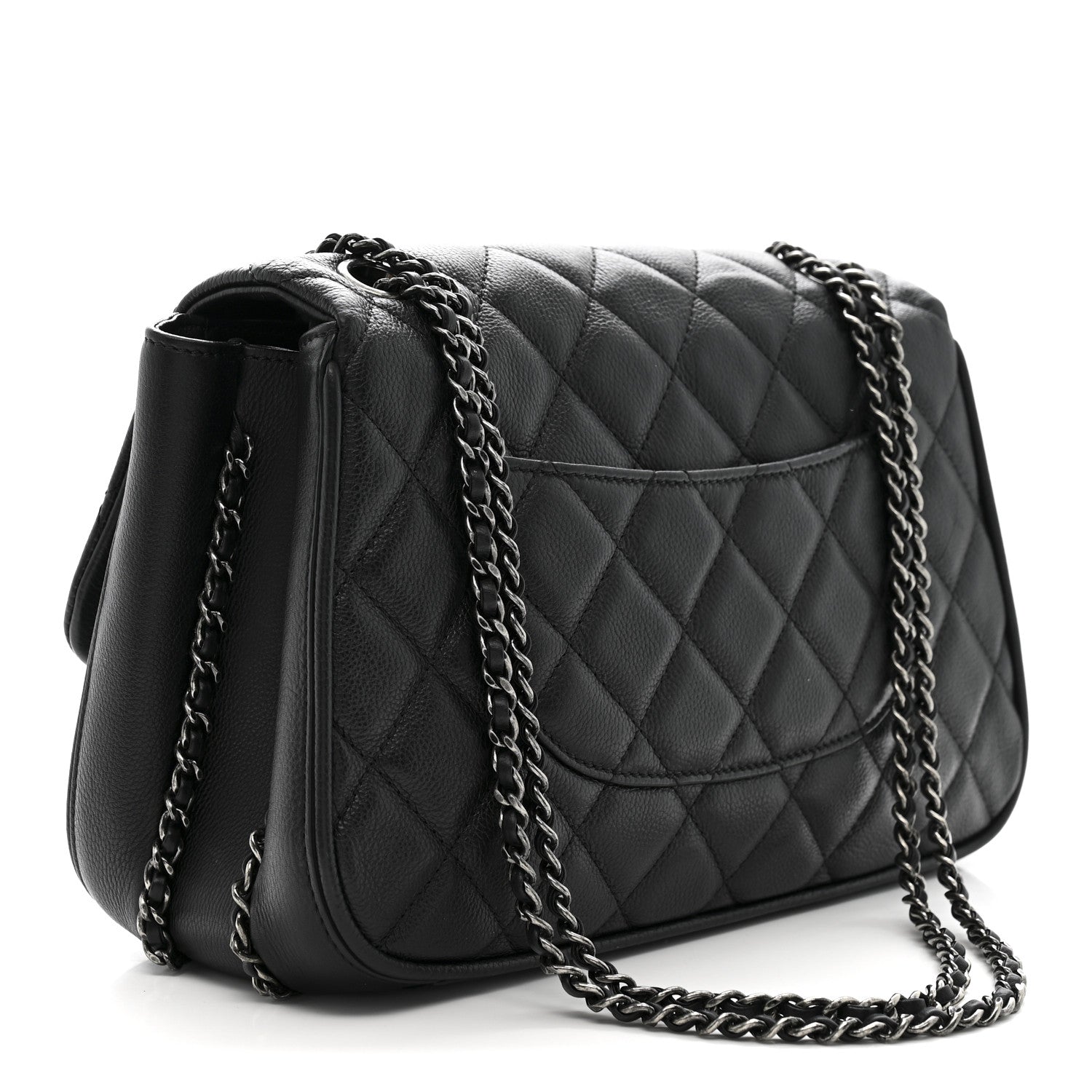 Chanel Calfskin Quilted Medium Frame in Chain Flap Black 3 of 10