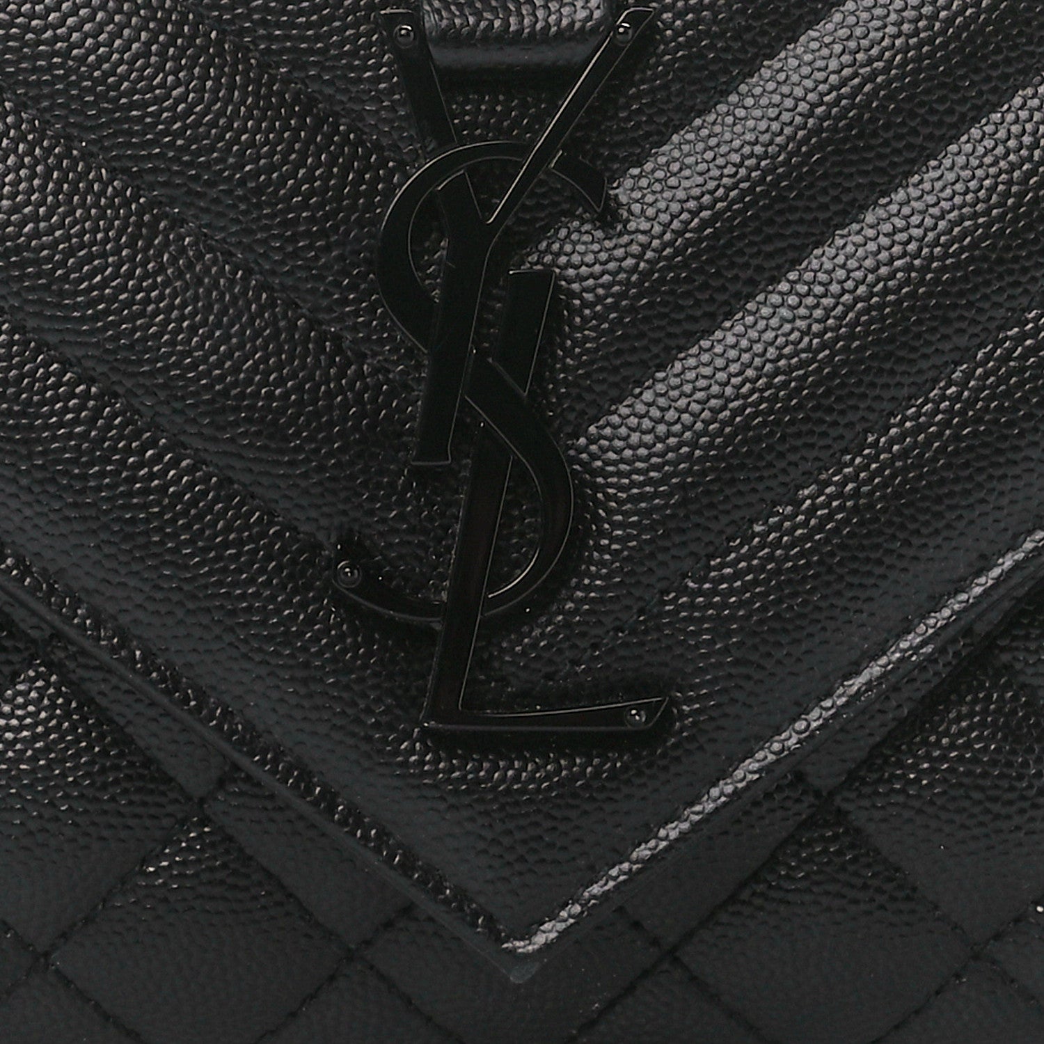 Saint Laurent Grain De Poudre Textured Mixed Matelasse Triquilt Small Monogram Monochrome Satchel Black 9 of 14