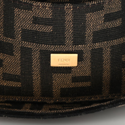 Fendi Fabric Jacquard FF 1974 Mini Baguette Tobacco Moro Black 6 of 11