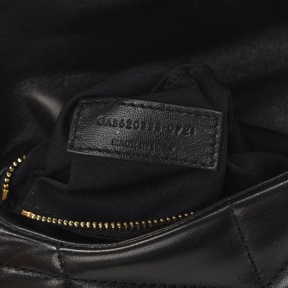 Saint Laurent Lambskin Quilted Toy Loulou Puffer Monogram Chain Satchel Black 7 of 9