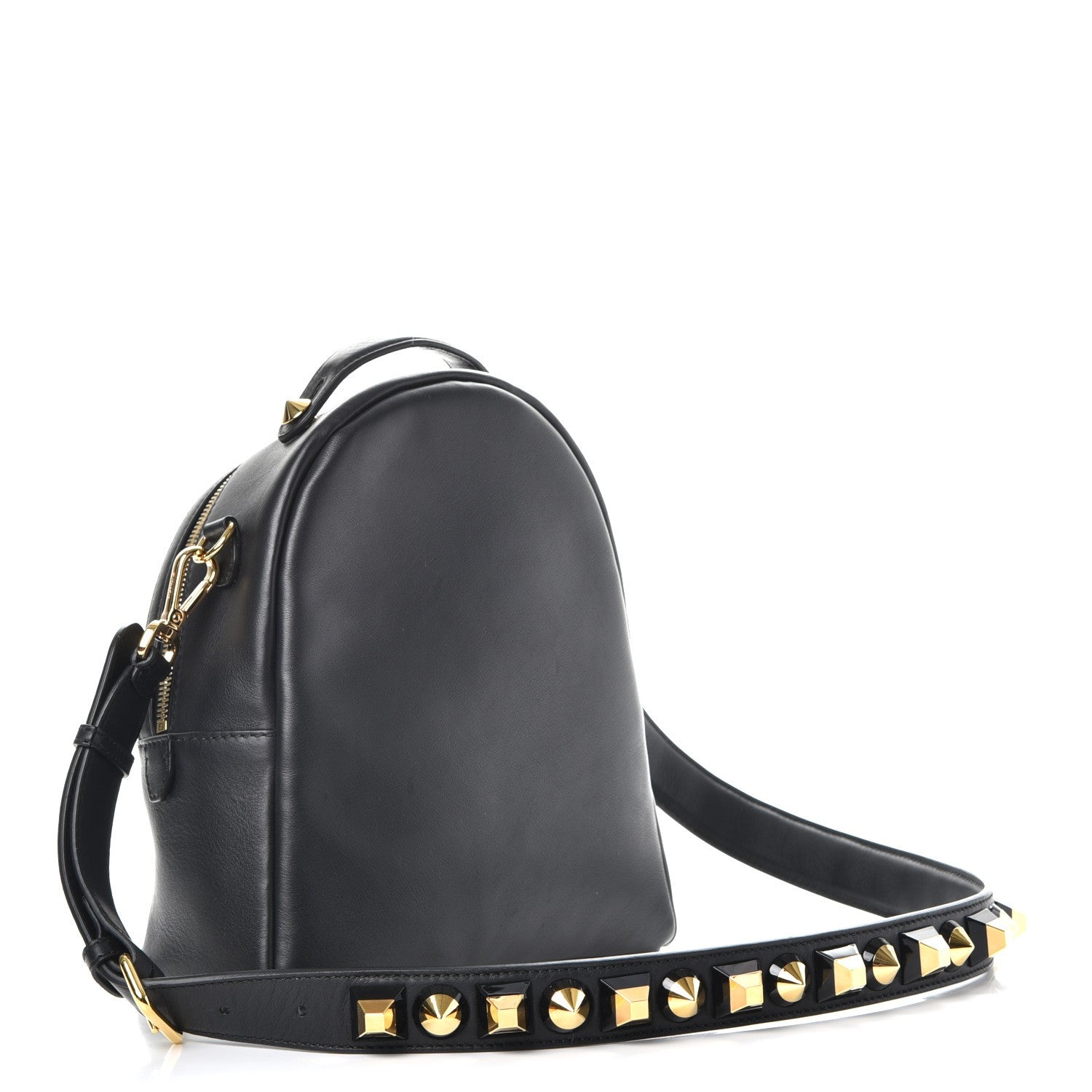 Fendi Vitello Dolce Studded Mini Backpack Black 4 of 8