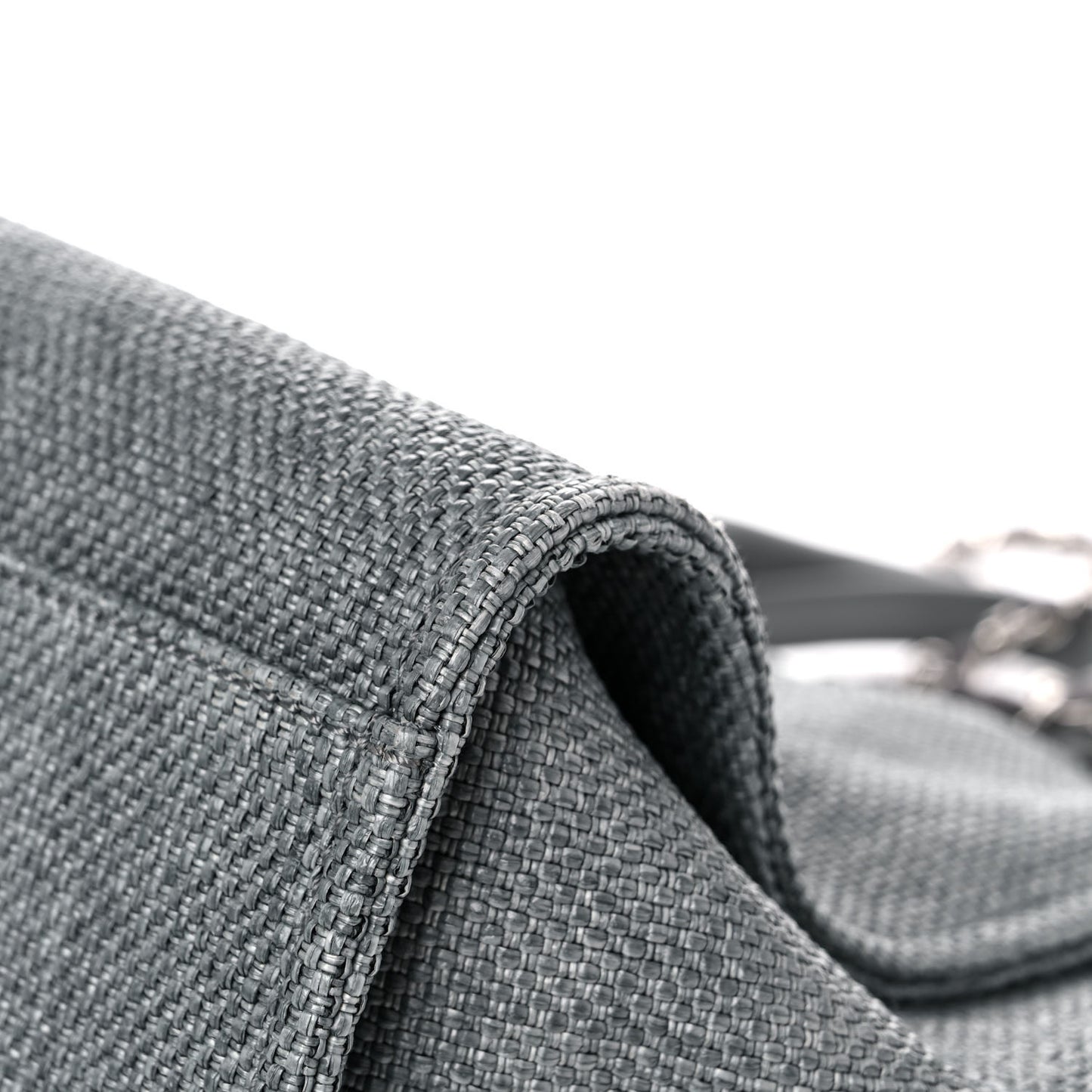 Woven Straw Raffia Medium Deauville Tote Grey
