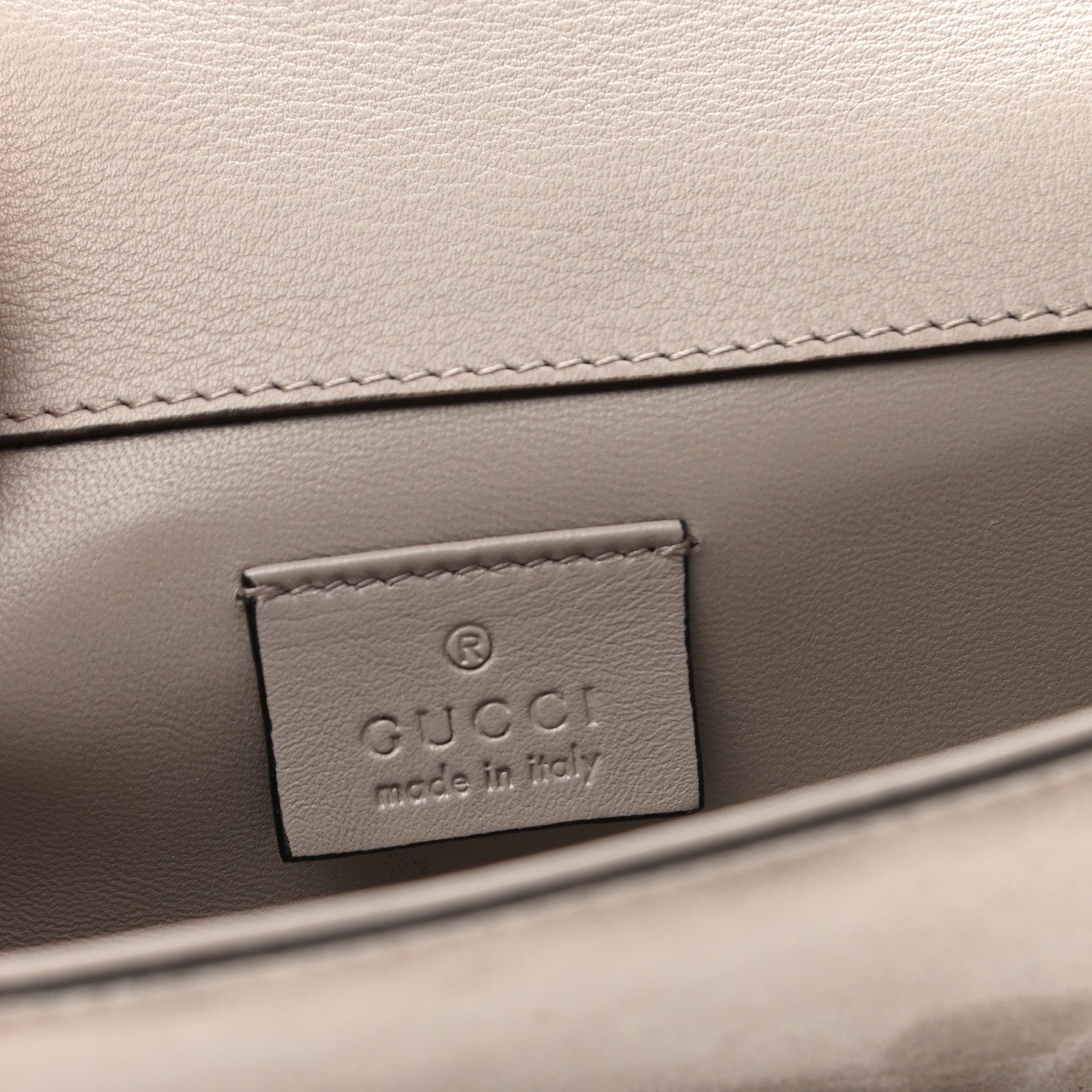 Gucci Suede Crystal Horsebit Clutch Grey 6 of 7