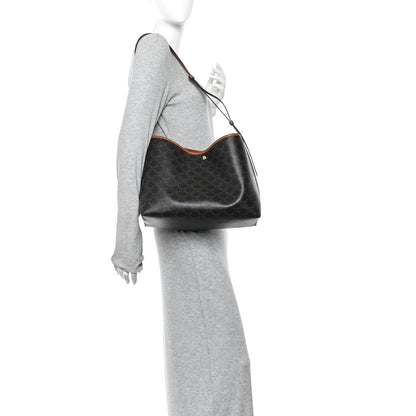Celine Triomphe Canvas Calfskin Shopper Tote Tan 2 of 12