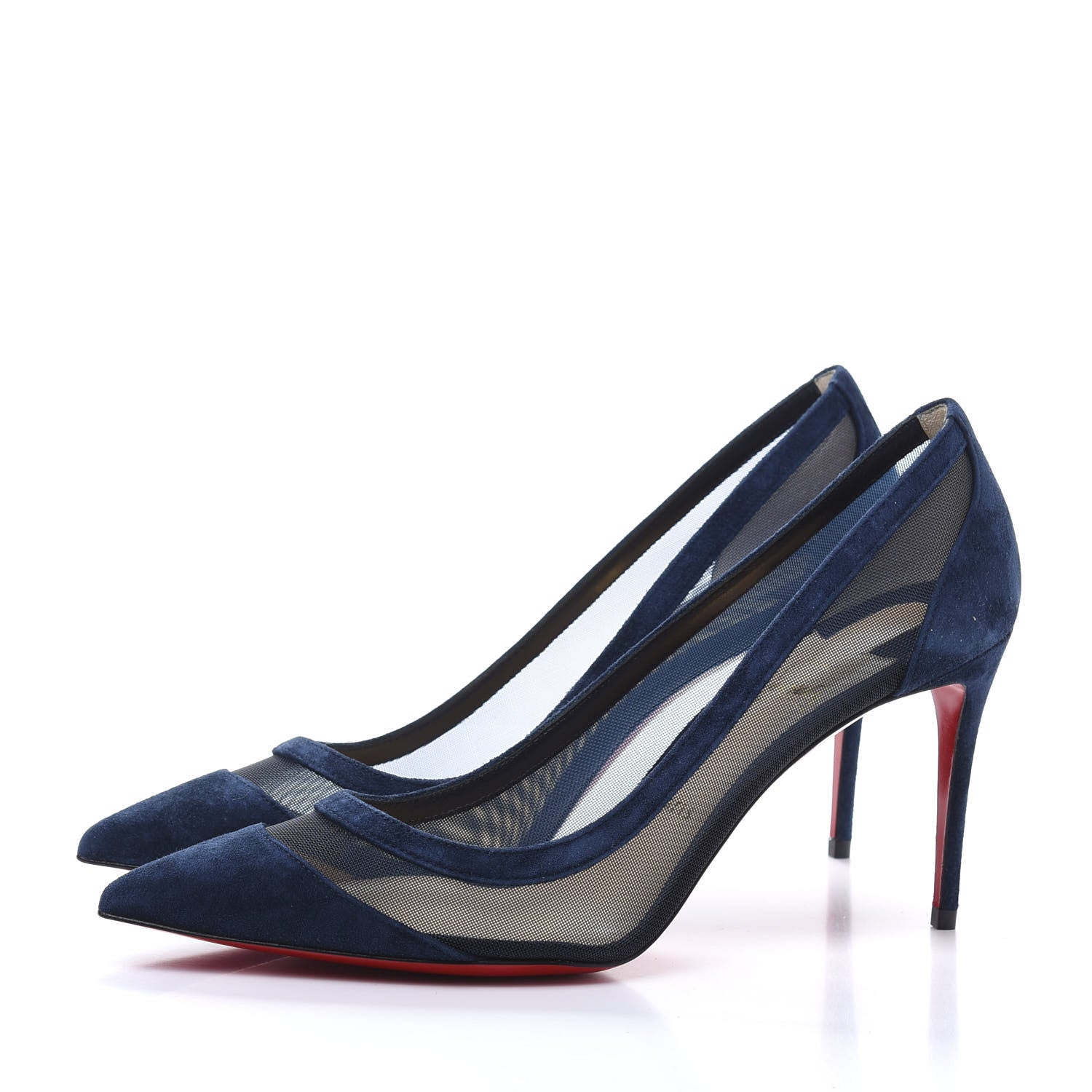 Christian Louboutin Veau Velours Rete Galativi 85 Pumps 39.5 Marine 3 of 8