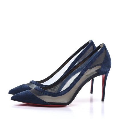 Christian Louboutin Veau Velours Rete Galativi 85 Pumps 39.5 Marine 3 of 8