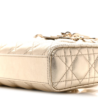 Christian Dior Metallic Lambskin Cannage Small Lady D-Joy Gold 9 of 9