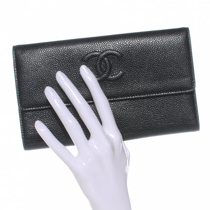 Chanel Caviar CC Large Flap Wallet Black 2 of 8