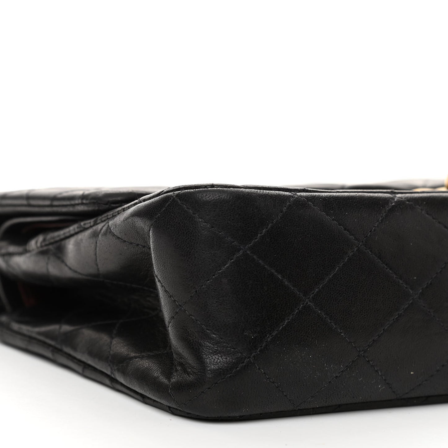 Lambskin Quilted Medium Double Flap Black