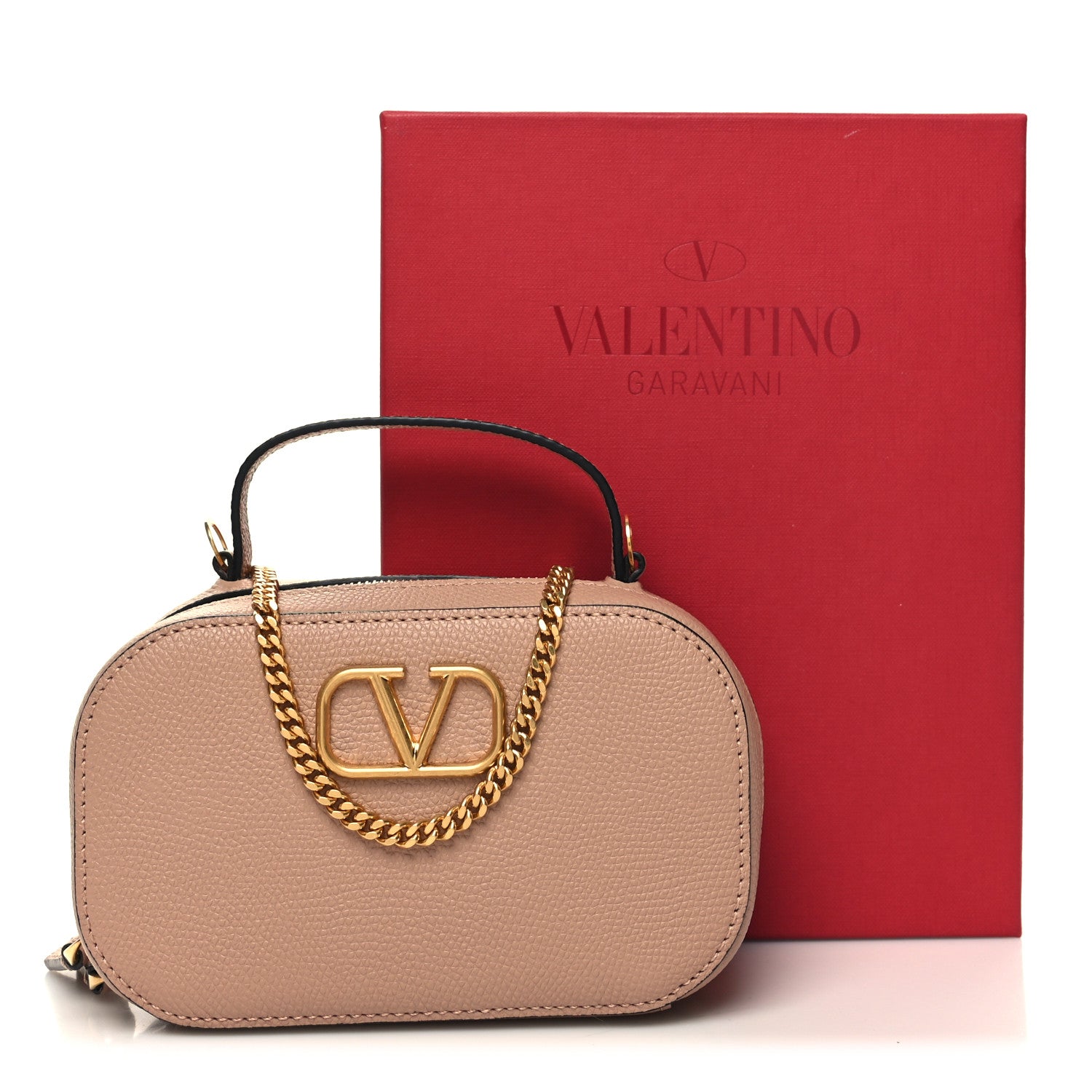 Valentino Garavani Grainy Calfskin VLogo Top Handle Camera Bag Crossbody Rose Cannelle 10 of 10