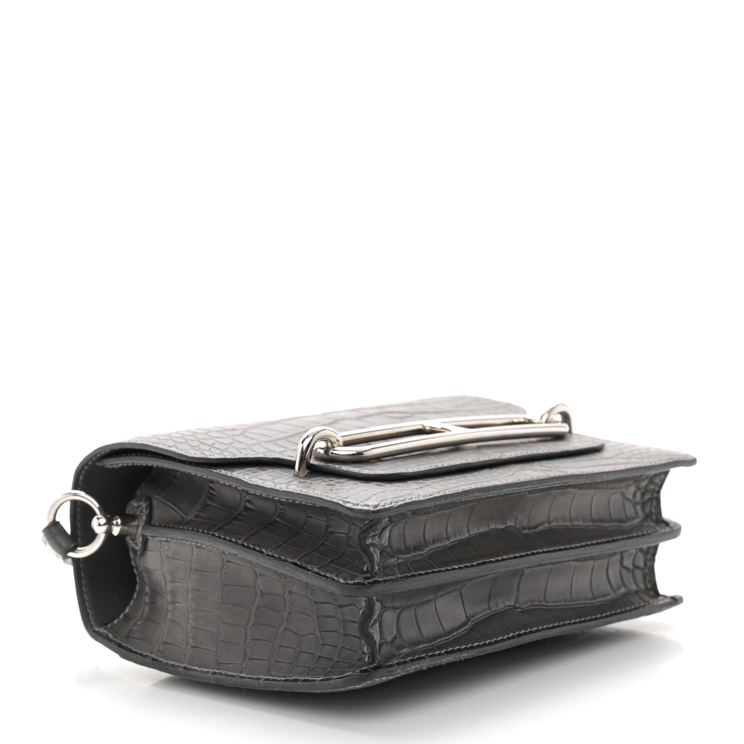 Hermes Matte Alligator Mini Sac Roulis Graphite 4 of 10