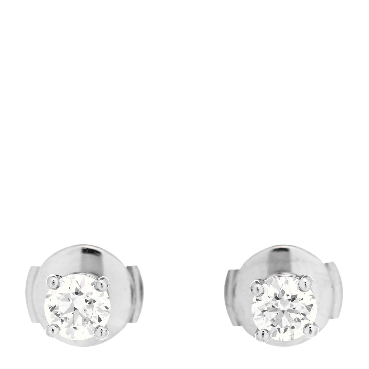 Tiffany Platinum Diamond .63ctw Solitaire Earrings 1 of 6