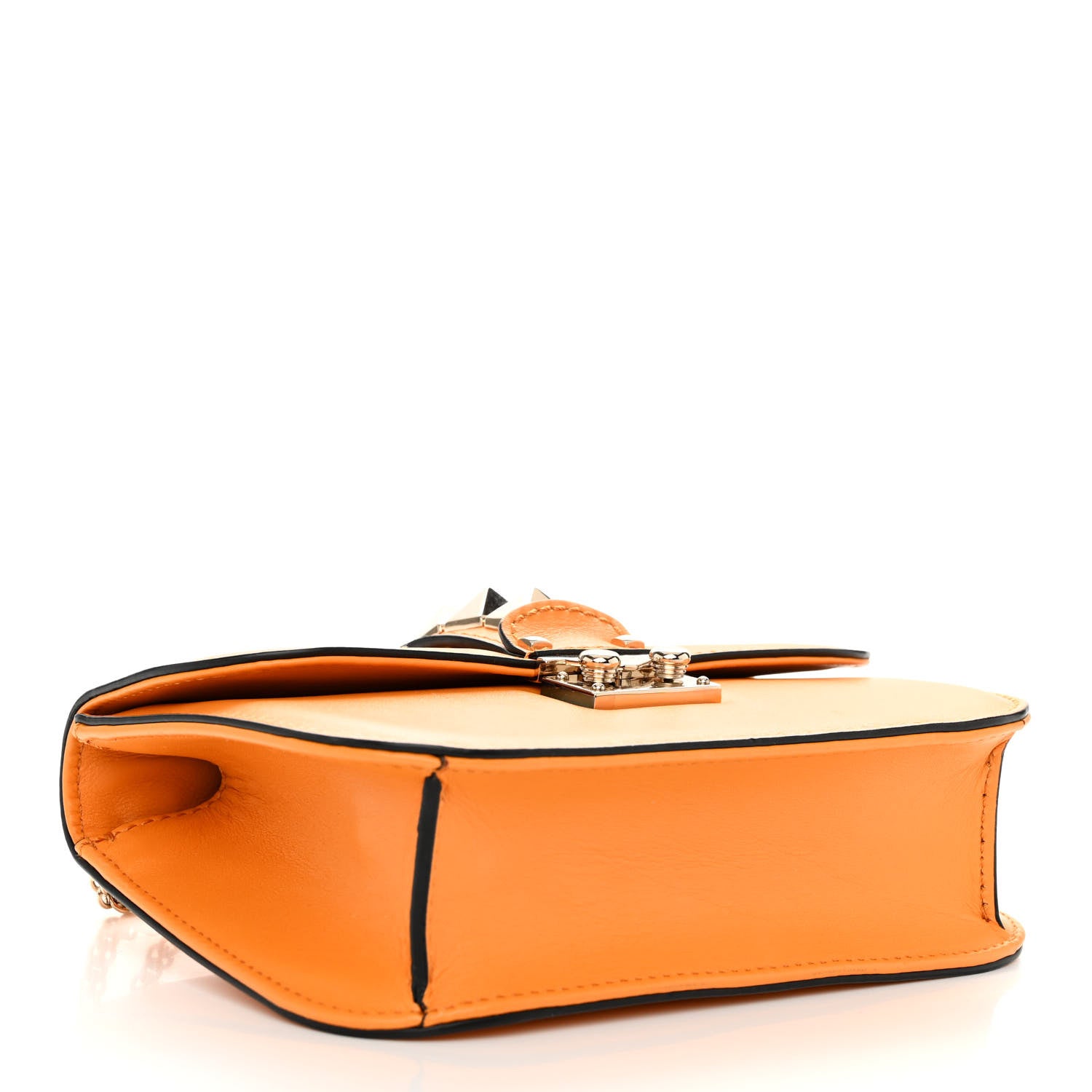 Valentino Garavani Vitello Small Glam Lock Rockstud Flap Mandarin Sorbet 4 of 9