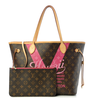 Louis Vuitton Monogram Hawaii V Neverfull MM Hot Pink 1 of 9