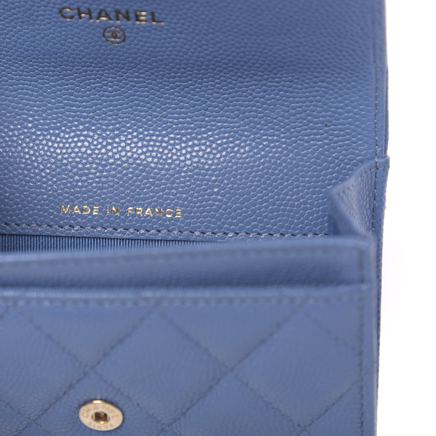 Chanel Caviar Quilted Flap Card Holder Blue 7 of 9