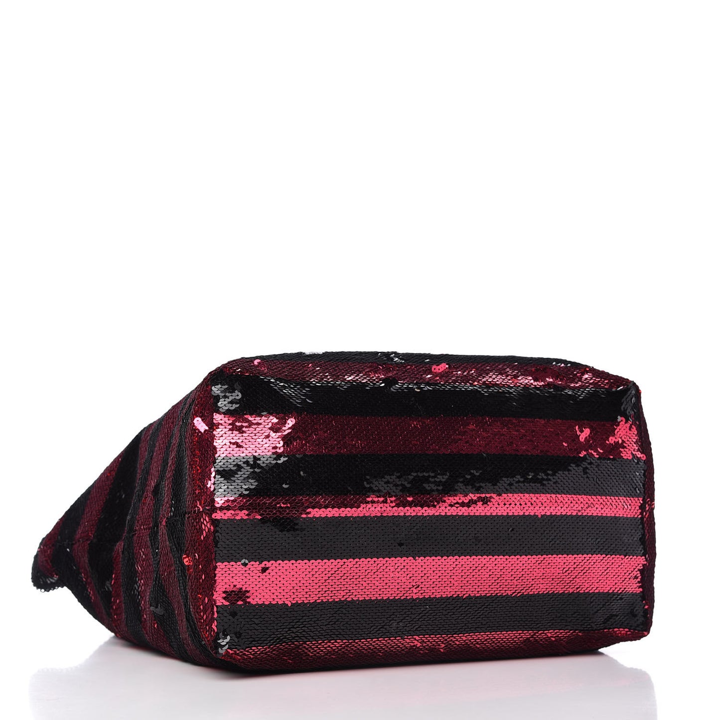 Paillettes Striped Tote Fuxia