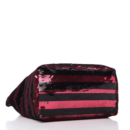 Prada Paillettes Striped Tote Fuxia 4 of 10