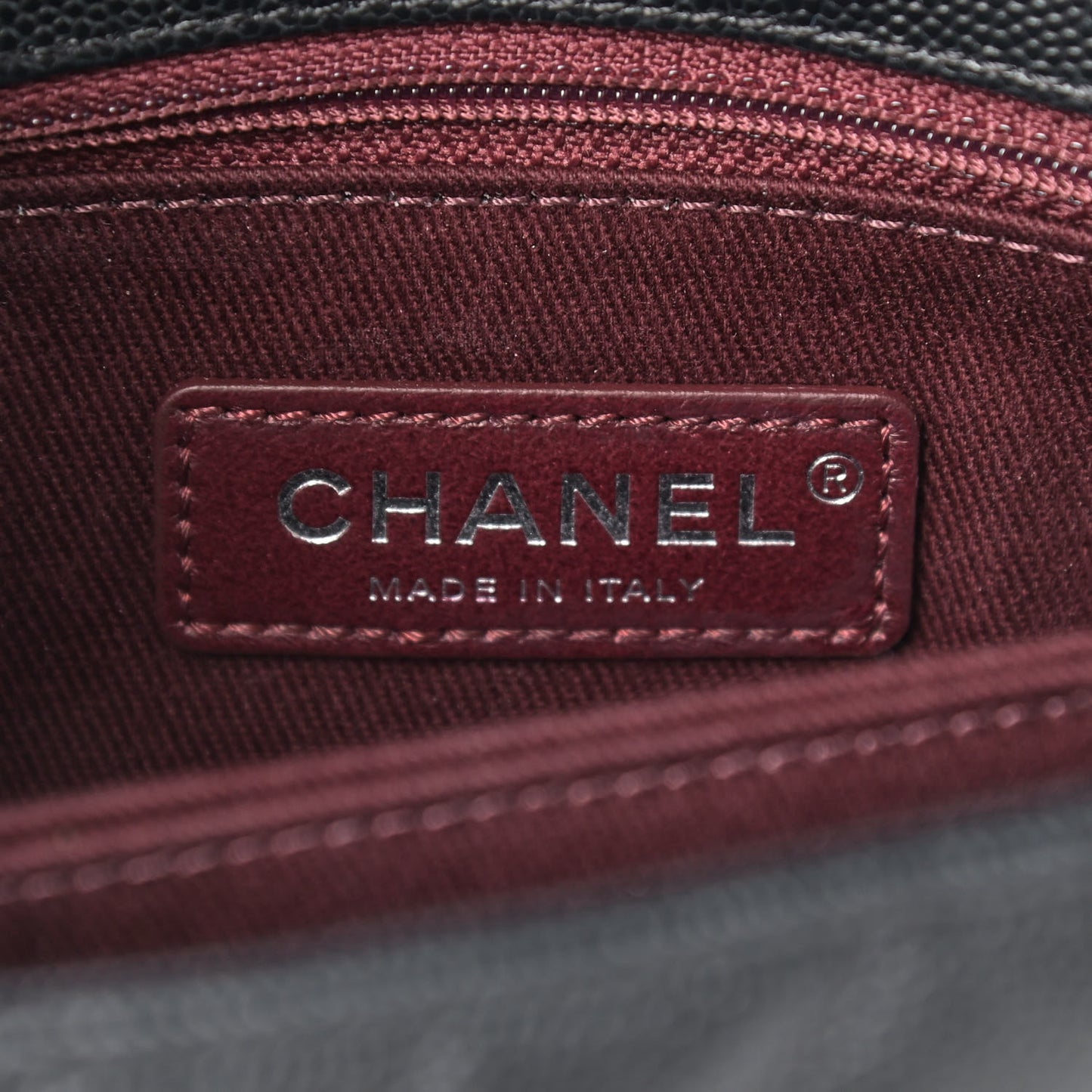 Caviar Chevron Quilted Mini Coco Handle Flap Black