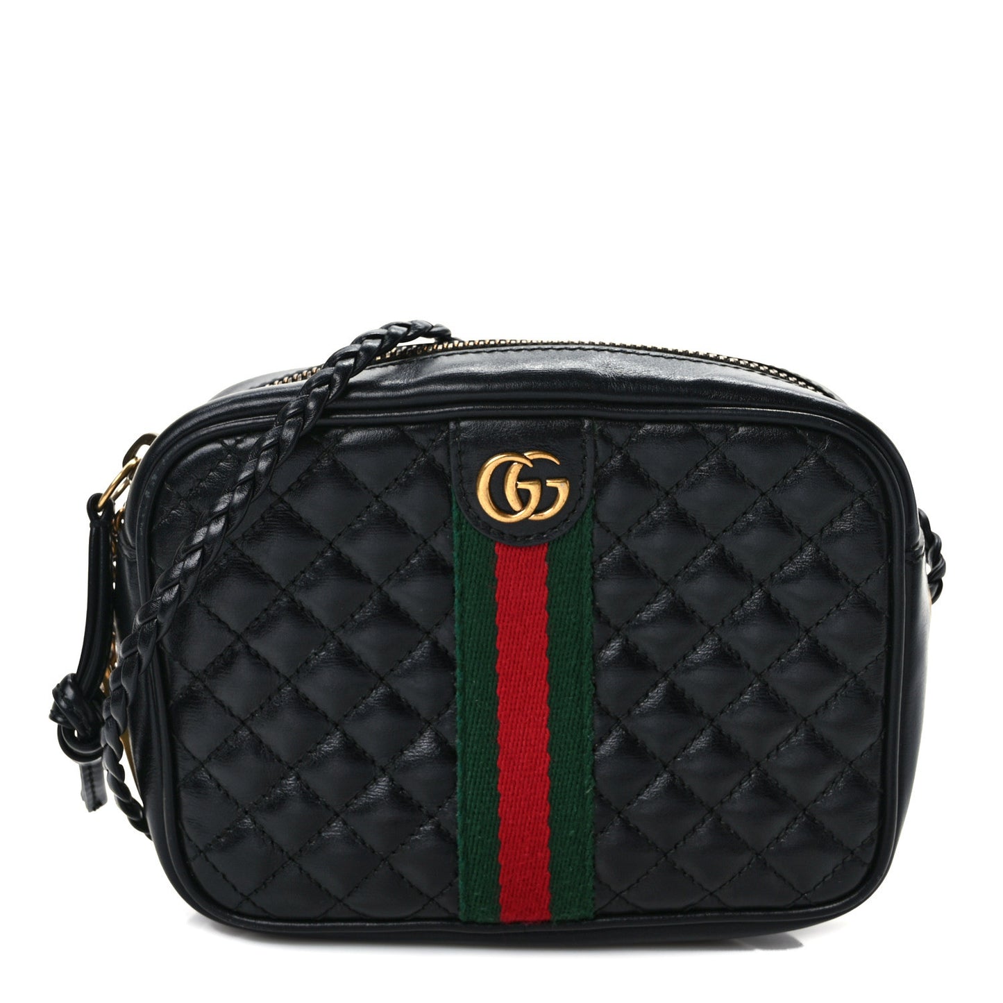 Calfskin Trapuntata Web Mini GG Shoulder Bag Black