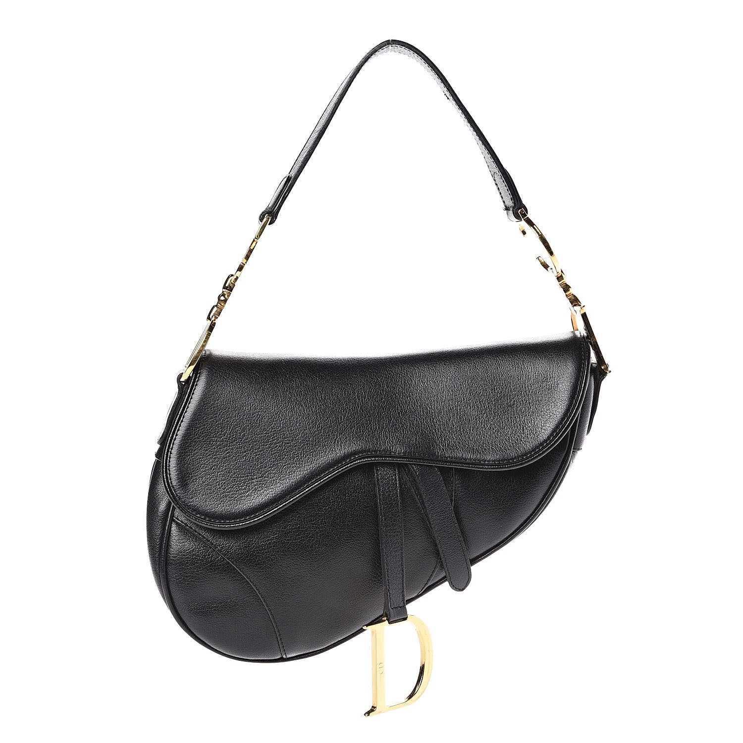 Christian Dior Calfskin Saddle Bag Black 1 of 12
