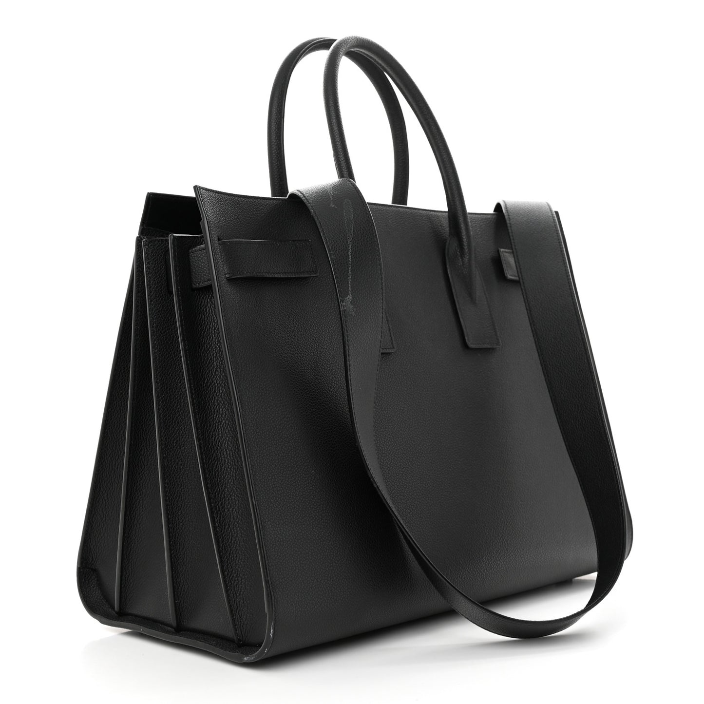 Grained Calfskin Large Sac De Jour Carryall Black