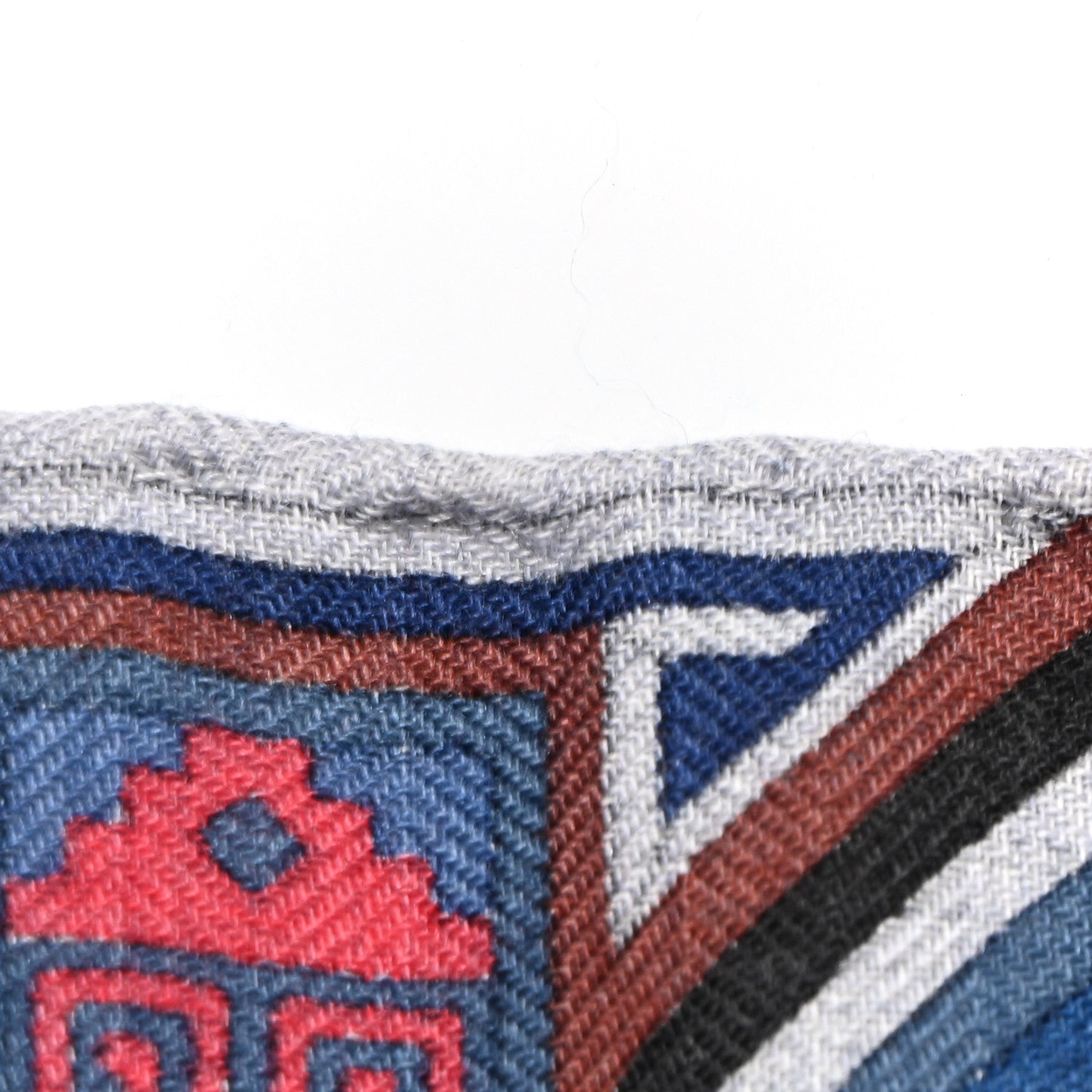 Hermes Cashmere Silk Le Jaguar Et Le Colibri Shawl 140 Gris Chine Bleu Acajou 11 of 12