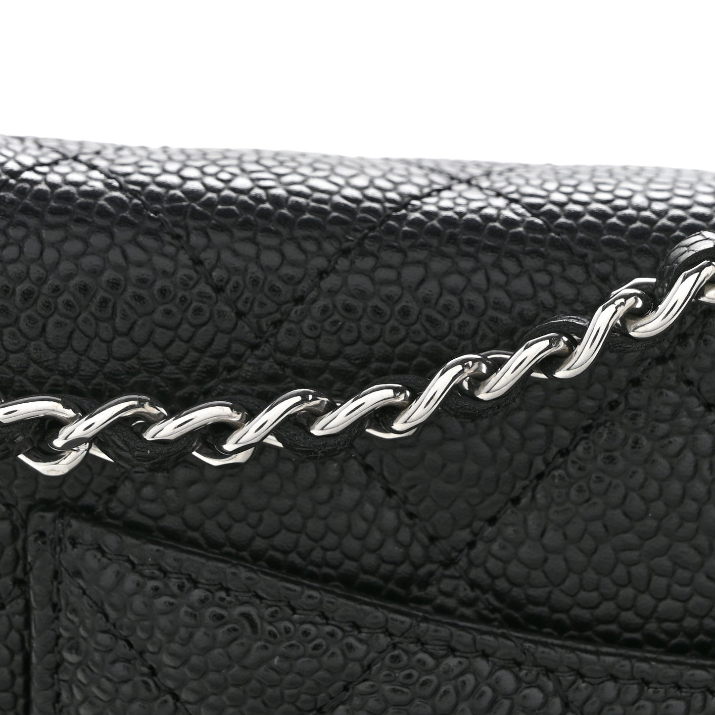 Caviar Quilted Wallet On Chain WOC Black