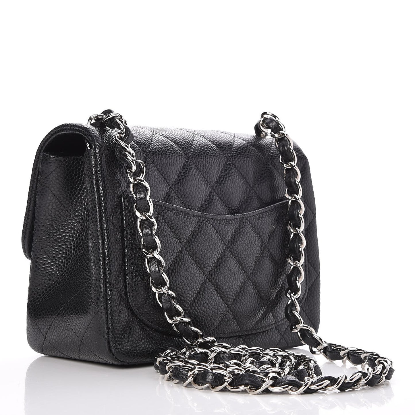 Caviar Quilted Mini Square Flap Black