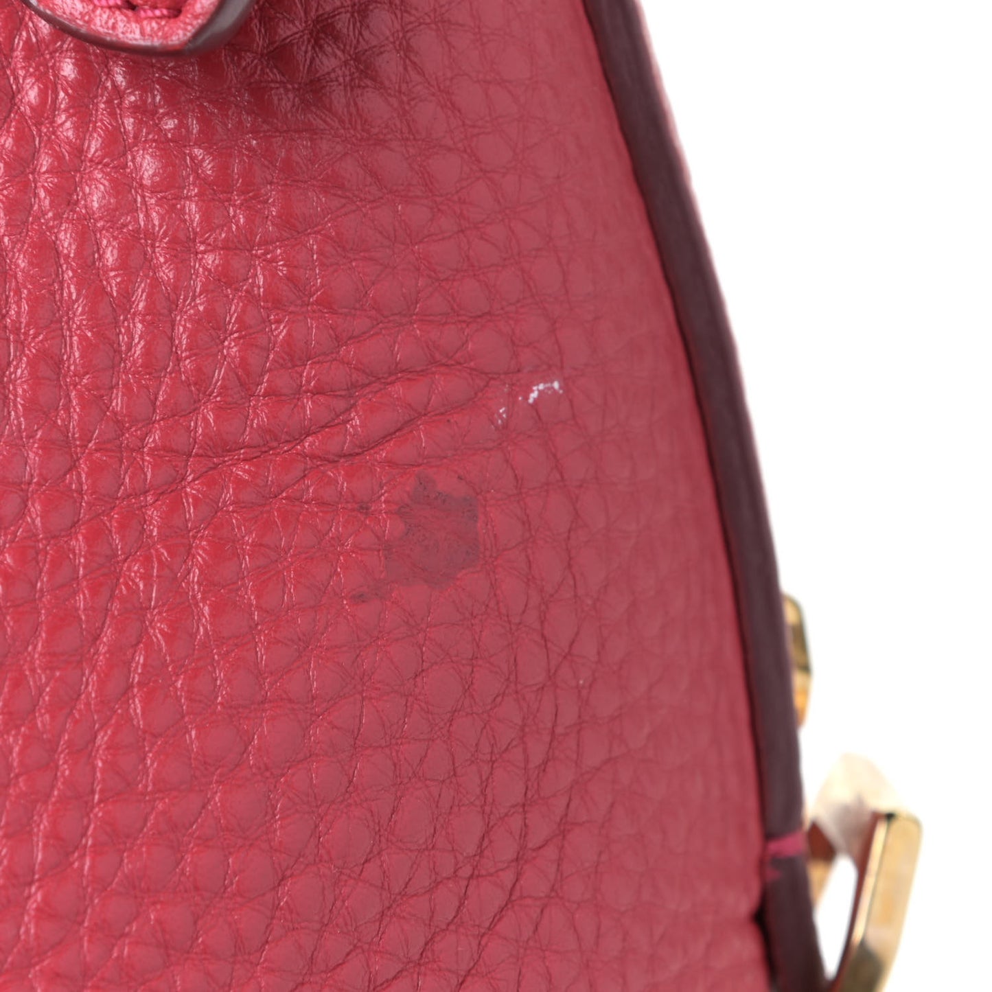 Grained Calfskin Hobo Red