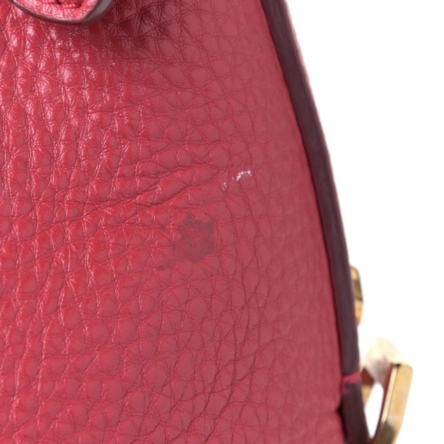 MCM Grained Calfskin Hobo Red 6 of 6