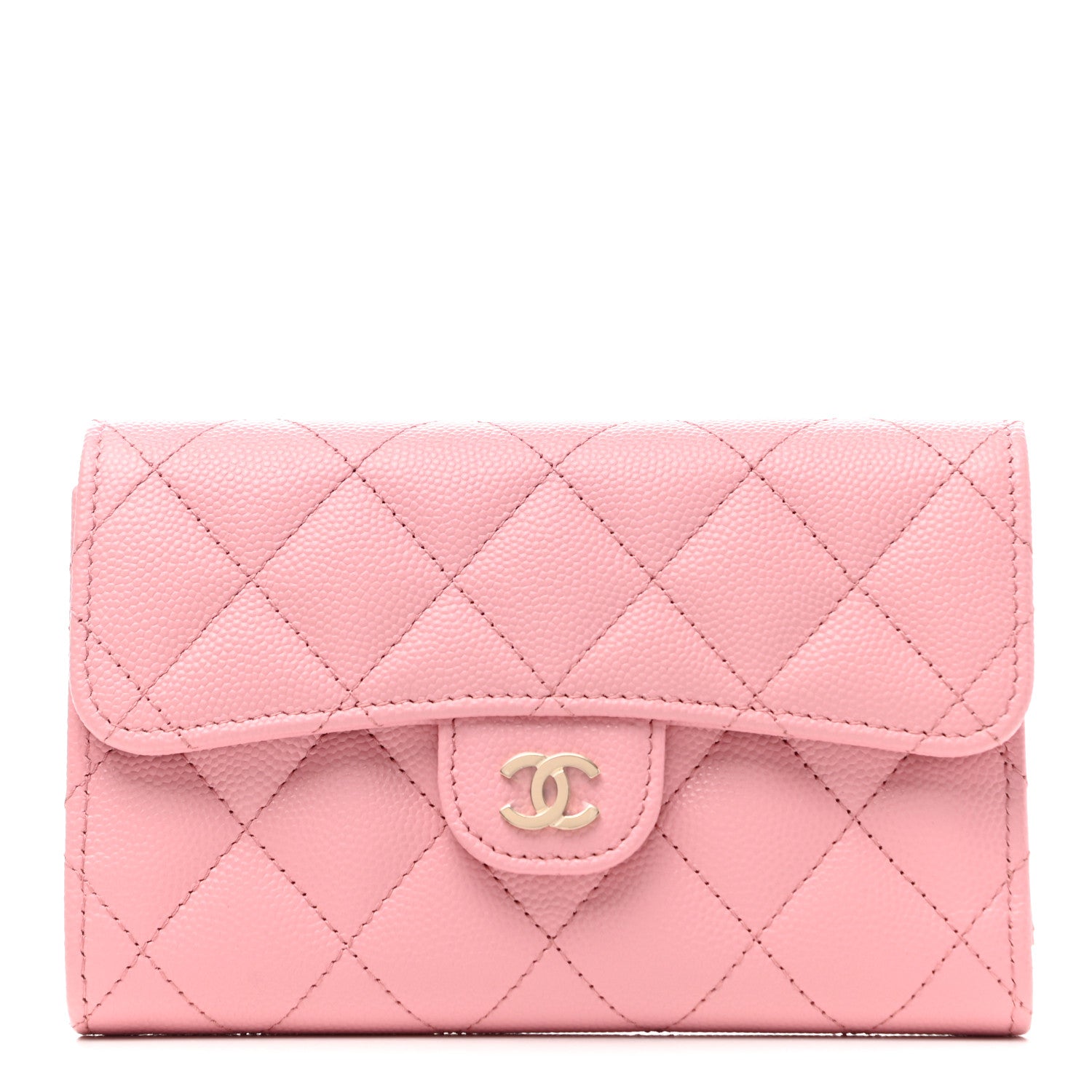 Chanel Caviar Quilted Medium Flap Wallet Pink 1 of 8