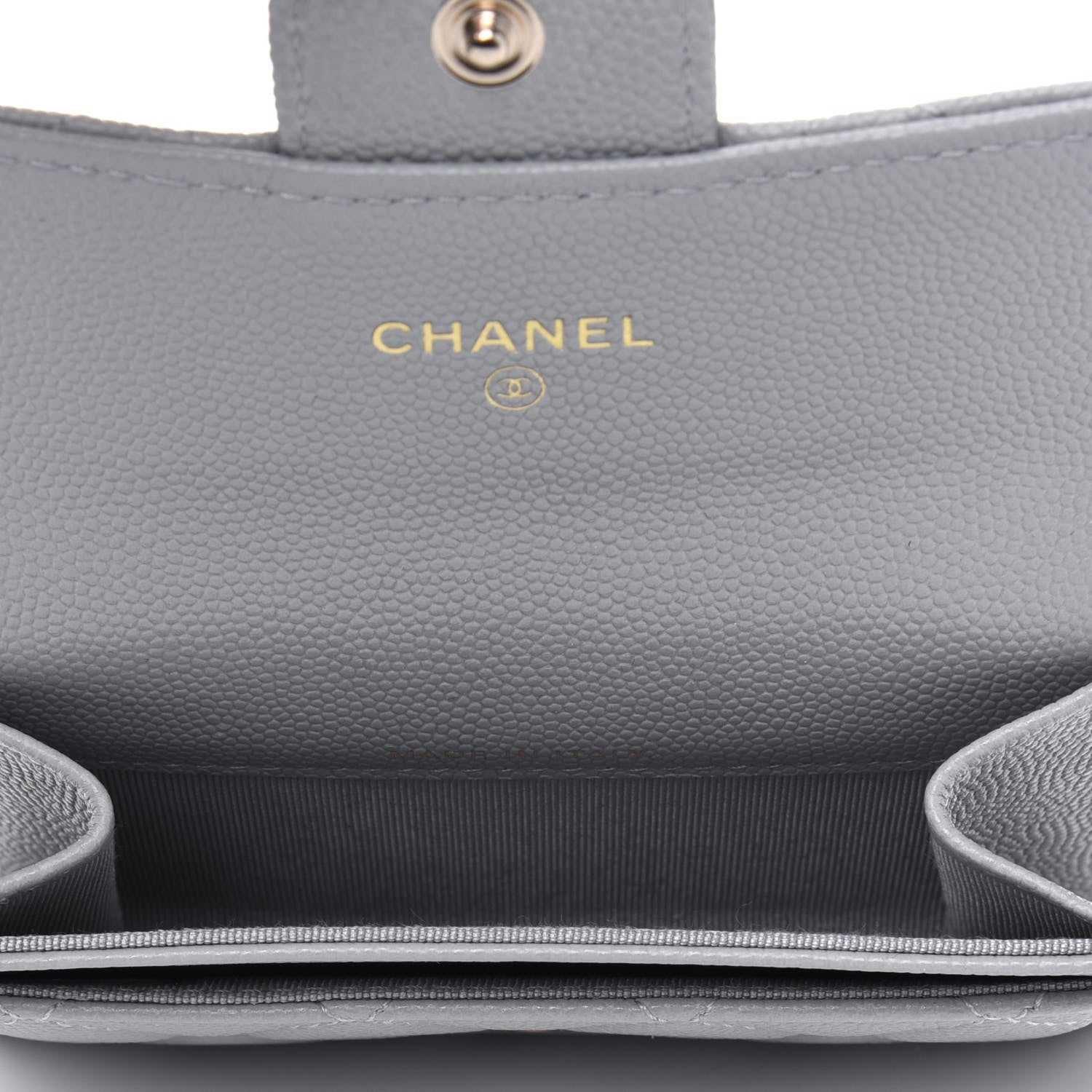 Chanel Caviar Quilted Flap Card Holder Wallet Grey 3 of 4