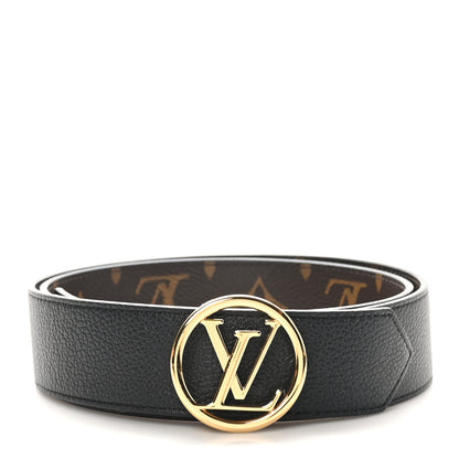 Louis Vuitton Monogram LV Circle 35mm Reversible Belt  85 34 Black 1 of 8