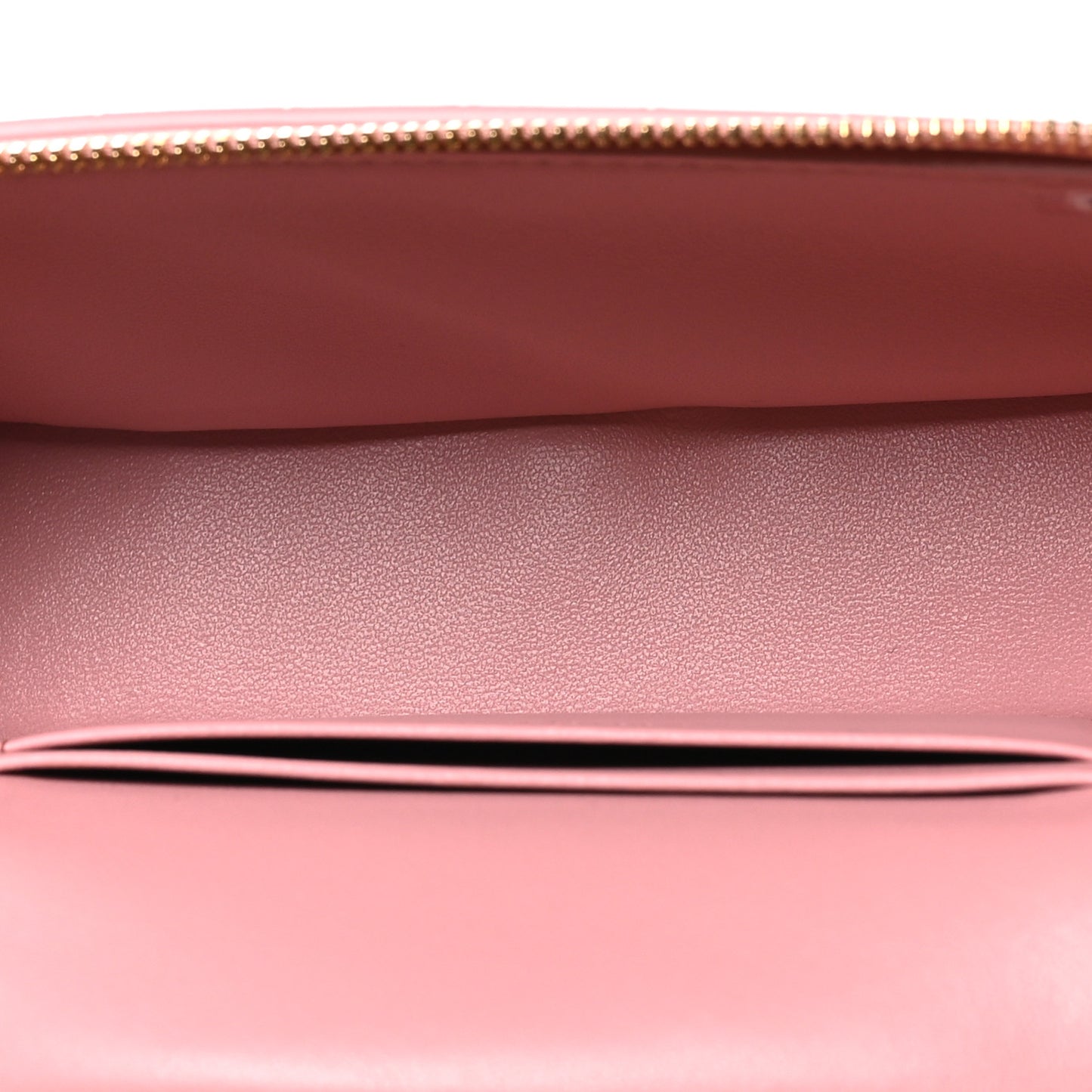 Calfskin Crocodile Embossed Top Handle Vanity Case With Chain Pink