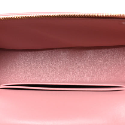 Chanel Calfskin Crocodile Embossed Top Handle Vanity Case With Chain Pink 5 of 11