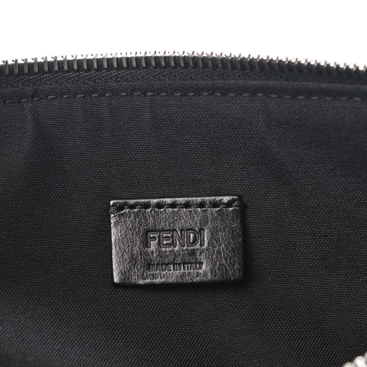 Shearling FF Pouch Black White