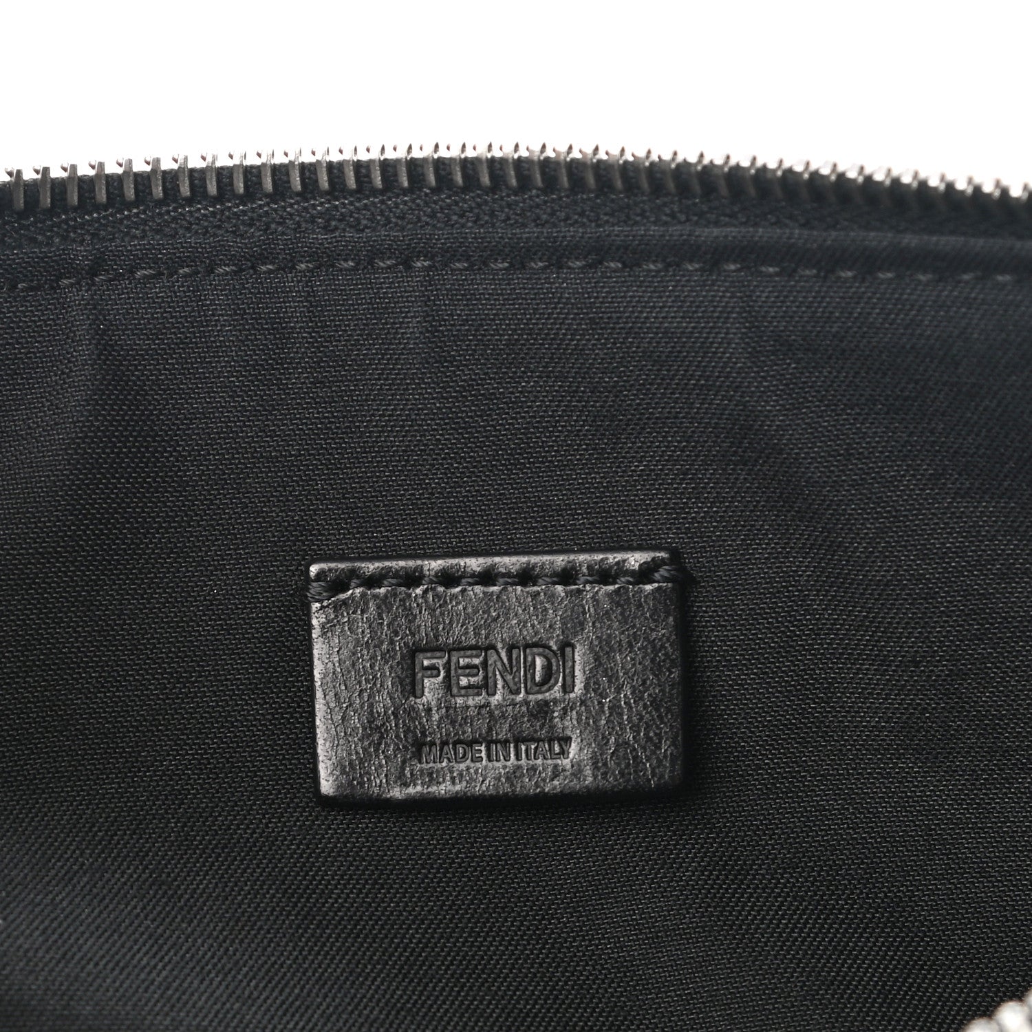 Fendi Shearling FF Pouch Black White 6 of 7