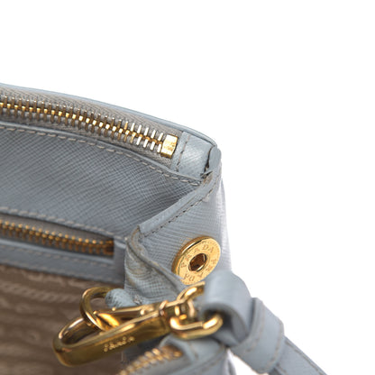 Prada Saffiano Galleria Mini Double Zip Tote Aviazione 15 of 15