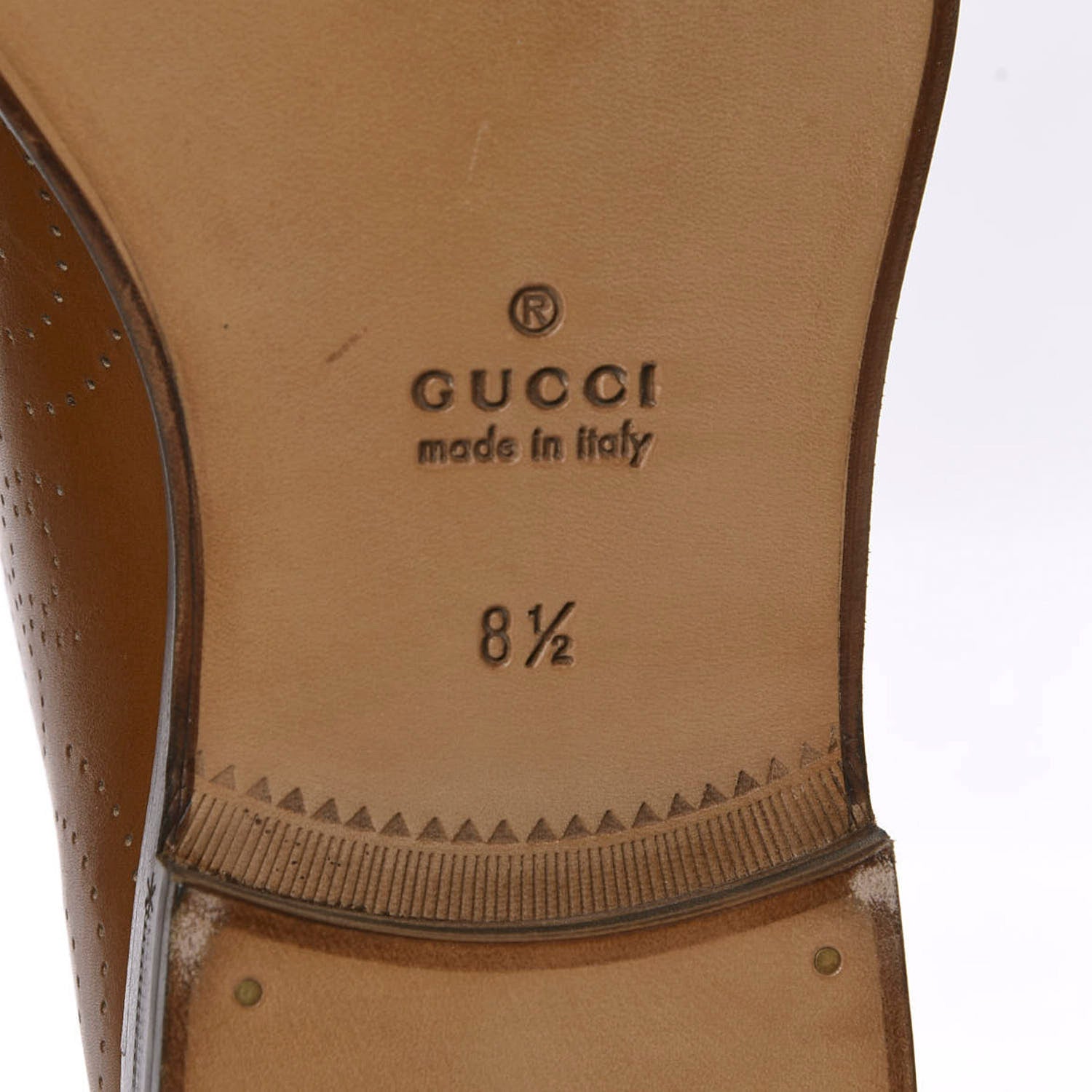 Gucci Calfskin Bee Perforated Mens Lace Up Oxfords 8.5 Brown 9 of 11