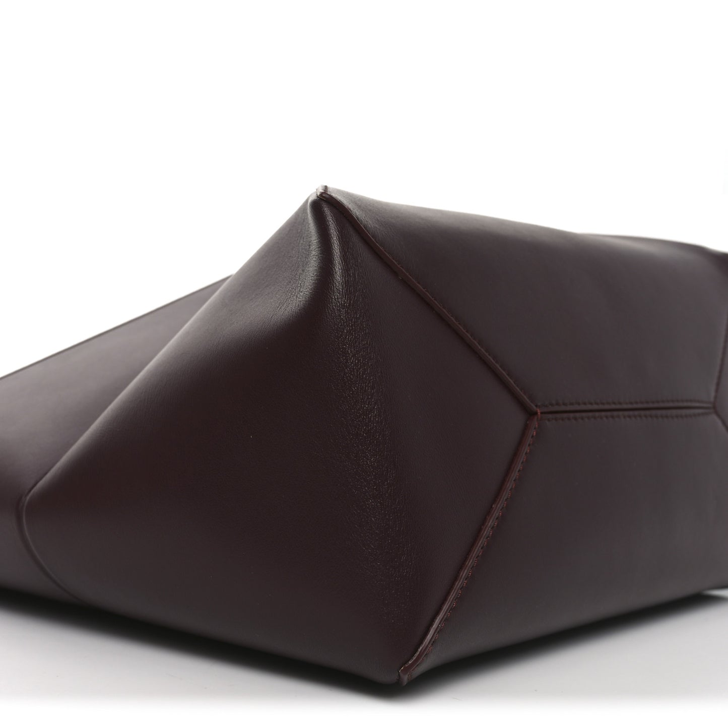 Shiny Calfskin Medium Puzzle Fold Tote Dark Burgundy